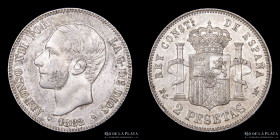 España. Alfonso XII. 2 Pesetas 1882. KM678.2