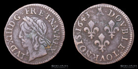 Francia. Luis XIII. Double Tournois 1643