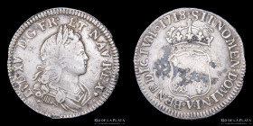 Francia. Luis XV. 1/4 ECU 1718A. KM433.1