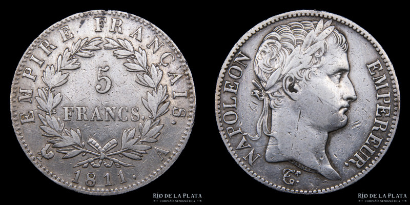 Francia. Napoleón I (1804-1815) 5 Francs 1811. AG.900; 37.0mm; 24.80g. KM694.1 (...