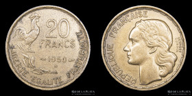 Francia. 4º Republica. 20 Francs 1950B (4 feathers) KM916.2