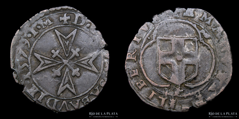 Ducado de Saboya. Emanuel Filiberto (1553-1580) 1 Parpagliola 1579. Ceca de Cham...