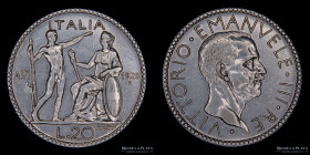 Italia. V. Emanuele III. 20 Lira 1928 R. KM 69