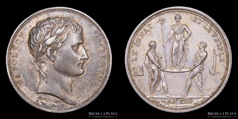 Francia. Napoleon I. 1804. Le Senat et le Peuple. Plata. Denon AG; 31.5mm; 16.87...