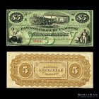 Argentina. Entre Rios. 5 Pesos Bolivianos 1869 Remainder. Ps1783r