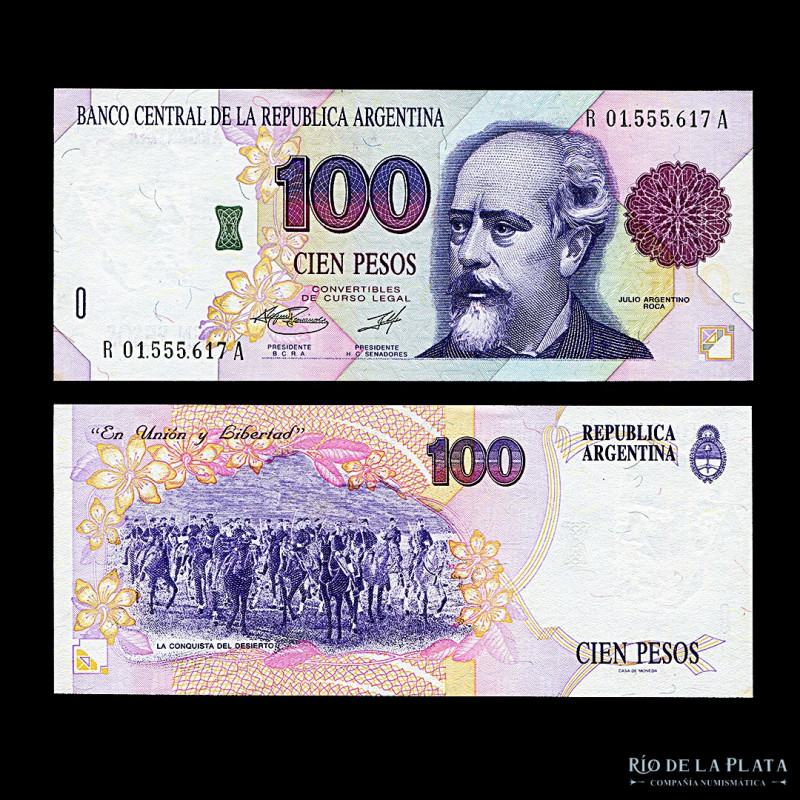 Argentina. 100 Pesos Convertibles ND1996-97 Reposición. 1º Diseño. Firmas: Ferná...