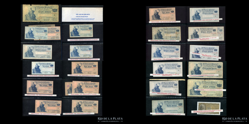 Argentina. Colección con 205 billetes argentinos. En carpeta y folios. Desde fra...