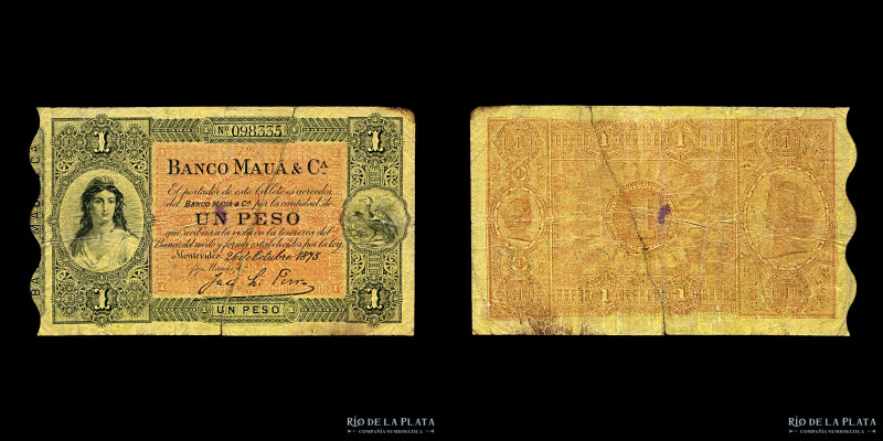 Uruguay. Banco Maua & Cia. 1 Peso 1875. Ps303. Reparado (VG)

Estimate: USD 50...