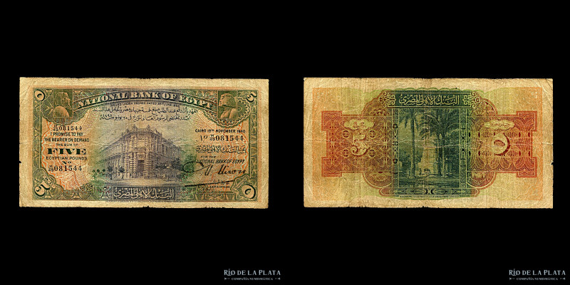 Egipto. 5 Pounds 1940. P19b (F+)

Estimate: USD 25-50