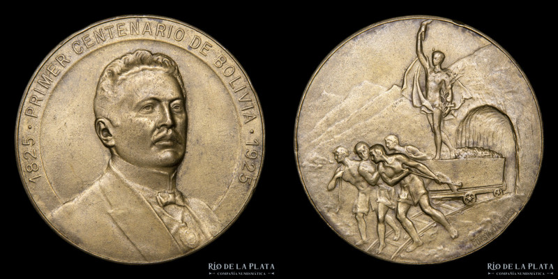 Bolivia. 1925. Medalla del Centenario. Grabador: Constante Rossi. AE; 47mm; 36.9...