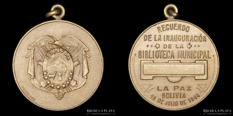 Bolivia. 1944. Bliblioteca Municipal. La Paz. AE; 27mm; 8.21g. (XF)

Estimate:...