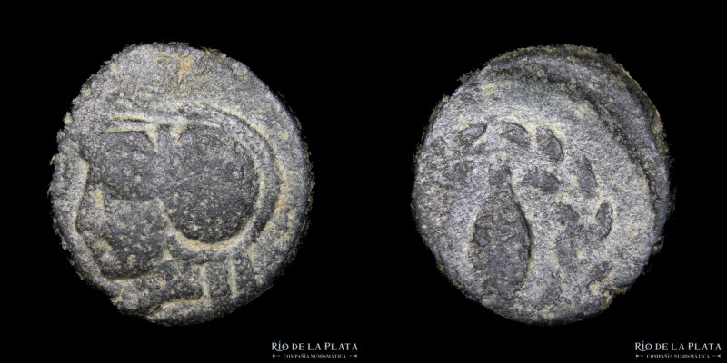 Elaia (Aeolis) 340-300AC. AE Unidad. 12.0mm; 1.39g. A: Cabeza de Atenas a izquie...