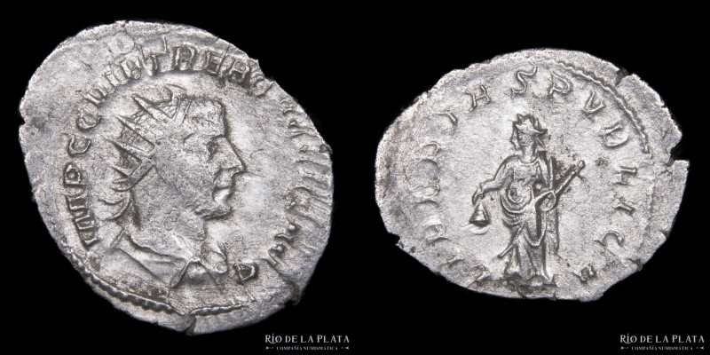 Roma Siglo III, Treboniano Galo 251-253 DC. AR Antoniniano, ceca de Roma (252 DC...