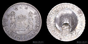 Mexico. Fernando VI. 2 Reales 1755 M. Hecha Boton