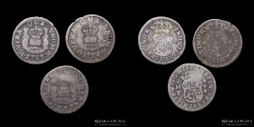 Mexico. 1/2 Real 1738 a 1754. Lote x3. Columnarias