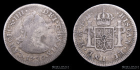 Mexico. Carlos IV. 1/2 Real 1790 FM. Transicional. KM71