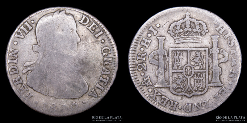 México. Fernando VII (1808-1833) 2 Reales 1810 HJ. AG.903; 27mm; 6.41g. KM92 (VG...