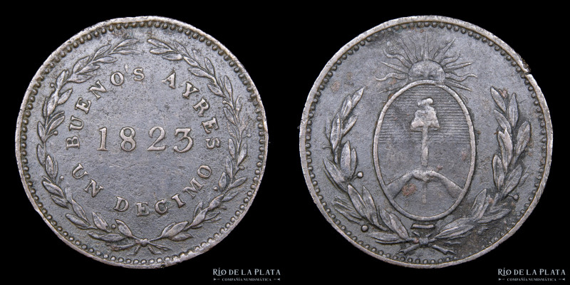 Argentina. Buenos Aires. 1 Décimo 1823. Soho Mint, England by Mattheuw Robinson ...