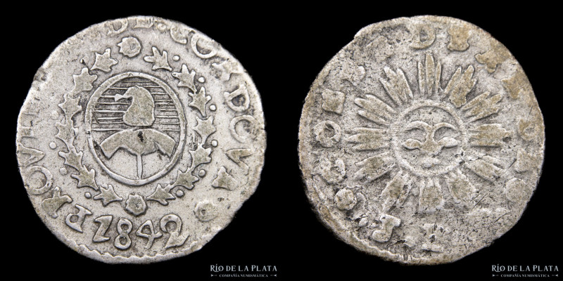 Argentina. Córdoba. 1 Real 1843 JPP. AG.750; 20.2mm; 3.27g. CJ 38.1.39 (A23-R1) ...