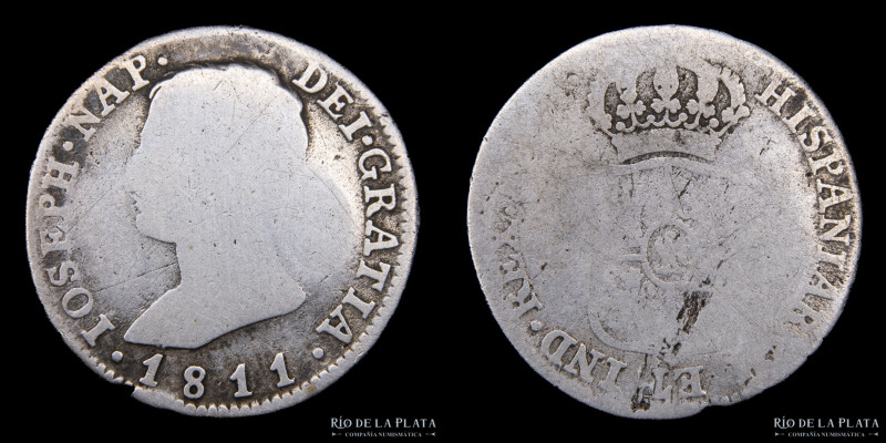 España. José Napoleón (1808-1814) 4 Reales 1811 AI. AG.903; 26.0mm; 5.10g. KM540...