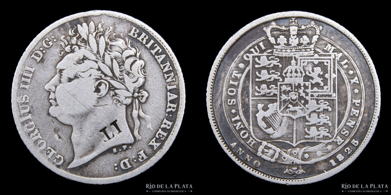 Gran Bretaña. Jorge IV. 6 Pence 1825. AG.925; 19.0mm; 2.060g. KM691 (VF) Contram...