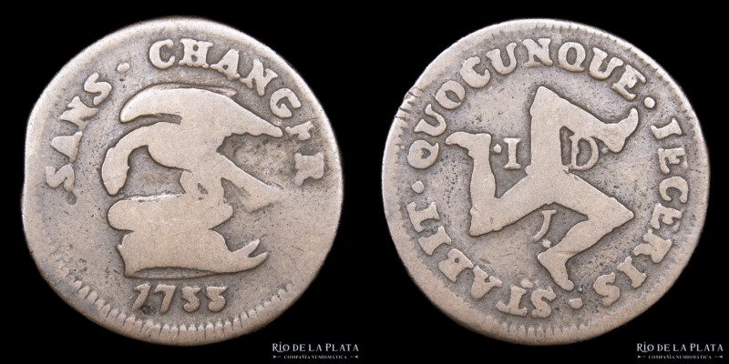 Isla de Man. 1 Penny 1733. James Stanley. CU; 27.0mm: 8.89g. KM5

Estimate: US...