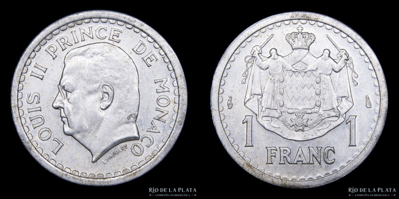 Mónaco. 1 Franc 1943. AL; 23.0mm; 1.50g. KM120 (UNC)

Estimate: USD 10-20