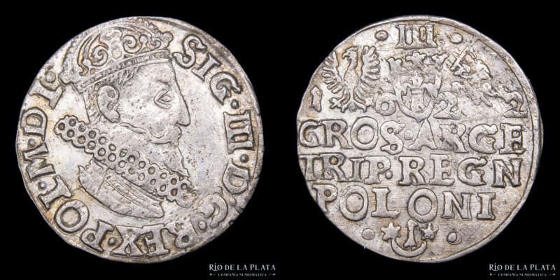 Polonia. Sigismund III (1587-1632) 3 Groschen 1622. AG; 21.0mm; 1.70g. KM31 (VF)...