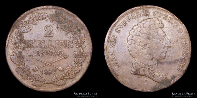 Suecia. 2 Skilling 1837. CU; 33.5mm; 18.9g. KM643 (VF)

Estimate: USD 20-40