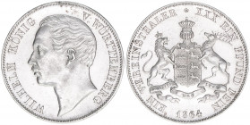 Wilhelm I. 1816-1864
Württemberg. Vereinstaler, 1864. 18,52g
AKS 77
vz-