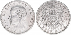 Otto 1886-1913
Bayern. 5 Mark, 1901 D. 27,66g
J.46
ss-