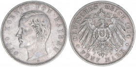 Otto 1886-1913
Bayern. 5 Mark, 1904 D. 27,70g
J.46
ss-