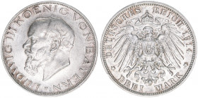 Ludwig III. 1913-1918
Bayern. 3 Mark, 1914 D. 16,65g
J. 52
ss/vz