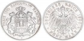 Reichsstadt
Hamburg. 5 Mark, 1900 J. 27,56g
J.62
ss+