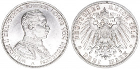 Wilhelm II. 1888-1918
Preussen. 3 Mark, 1914 A. 16,69g
J.113
stfr-