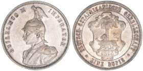 Wilhelm II. 1888-1918
Preussen. 1 Rupie, 1890. Deutsch Ostafrika
11.64g
J.N 713
vz-