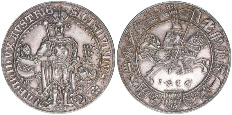 Erzherzog Sigismund 1439-1496
Guldiner, 1486/1953. hergestellt in der Münze Hall...