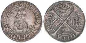 Maximilian I. 1493-1519
6 Kreuzer, ohne Jahr. von W. Kröndl
Hall
3,14g
MT 74, Egg 9
vz+
