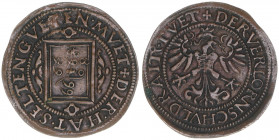 Maximilian I. 1493-1519
Rechenpfennig, ohne Jahr. Hall
2,12g
Prokisch A1/3/21
vz-