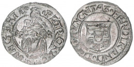 Ferdinand I. 1521-1564
Denar, 1543. Kremnitz
0,60g
Huszar 935
vz