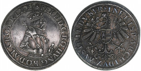 Erzherzog Ferdinand 1564-1595
Augsburger Walzentaler, ohne Jahr. Hall
28,17g
MT 219
vz+