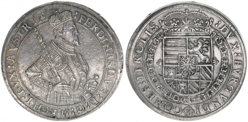 Erzherzog Ferdinand 1564-1595
Taler, ohne Jahr. Walze 14/V
Hall
28,08g
ss/vz
