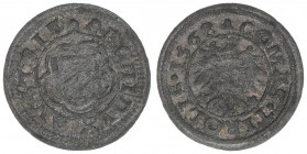 Erzherzog Ferdinand 1564-1595
Vierer, 1568. äußerst selten
Mühlau
0,42g
MT 189 Anm.
vz