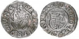Rudolph II. 1576-1608
Denar, 1589 KB. Kremnitz
0,36g
Bug
ss/vz