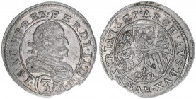 Ferdinand II. 1619-1637
3 Kreuzer, 1627. Graz
1,76g
Herinek 1082
ss+