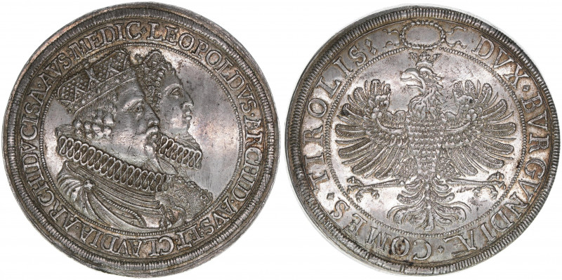 Erzherzog Leopold V. 1618-1632
Doppeltaler Medici, ohne Jahr. Prachtexemplar mit...