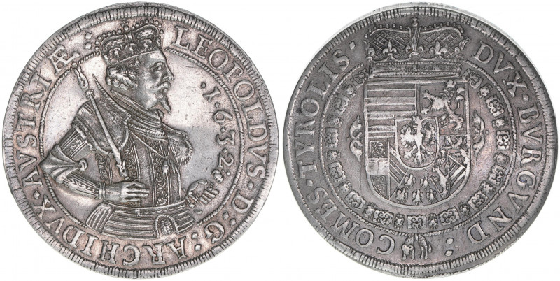 Erzherzog Leopold V. 1618-1632
Taler, 1632. mit dem Goldenen Vlies
Hall
28,15g
v...