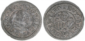Erzherzog Leopold V. 1619-1632
3 Kreuzer, ohne Jahr. Hall
1,56g
MT 449
vz+