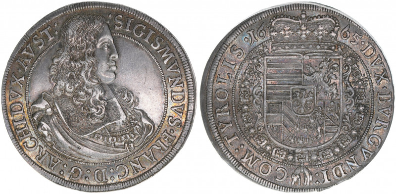 Erzherzog Sigismund Franz 1663-1665
Taler, 1665. Hall
28,28g
MT 531
vz+