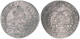 Leopold I. 1658-1705
3 Kreuzer, 1665 CA. Wien
1,36g
Herinek 1645
ss